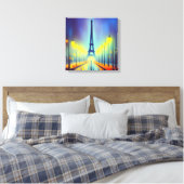Kleurrijke Eiffel Tower op Night Canvas Afdrukken (Insitu (Slaapkamer))