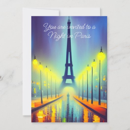 Kleurrijke Eiffeltoren op de avond Kaart (Voorkant)