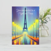 Kleurrijke Eiffeltoren op de avond Kaart (Staand voorkant)