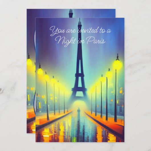 Kleurrijke Eiffeltoren op de avond Kaart (Voorkant / Achterkant)