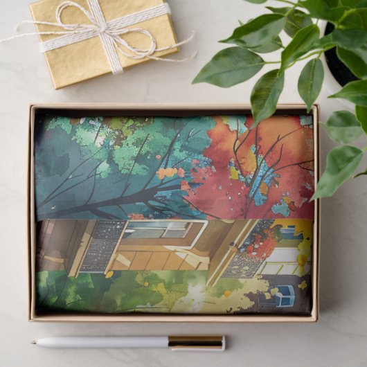 Kleurrijke Eiffeltoren Parijs Waterverf Decoupage Tissuepapier (Geschenk)