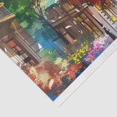 Kleurrijke Eiffeltoren Parijs Waterverf Decoupage Tissuepapier (Detail)