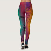 Kleurrijke Eiffeltoren Parijse vogel leggings (Achterkant)