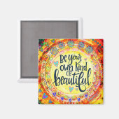 Kleurrijke Eigen Soort Mooie Inspirativiteit Magneet (Voorkant / Achterkant)