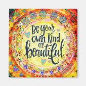 Kleurrijke Eigen Soort Mooie Inspirativiteit Magneet (Voorkant)