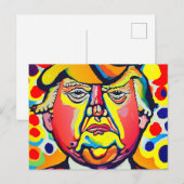 Kleurrijke eigentijdse Donald Trump portret Briefkaart (Voorkant / Achterkant)