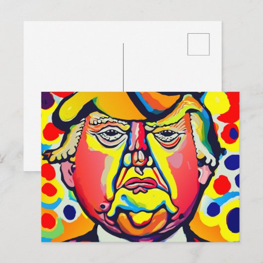 Kleurrijke eigentijdse Donald Trump portret Briefkaart (Voorkant / Achterkant)