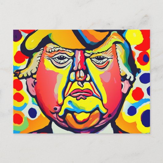 Kleurrijke eigentijdse Donald Trump portret Briefkaart (Voorkant)