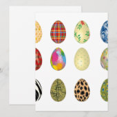 kleurrijke eitjes feestdagenkaart (Voorkant / Achterkant)