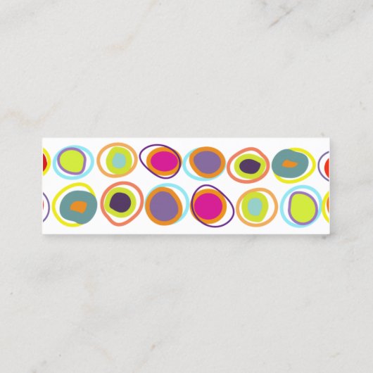 Kleurrijke eitjes met skinny-profielkaarten mini visitekaartje (Achterkant)