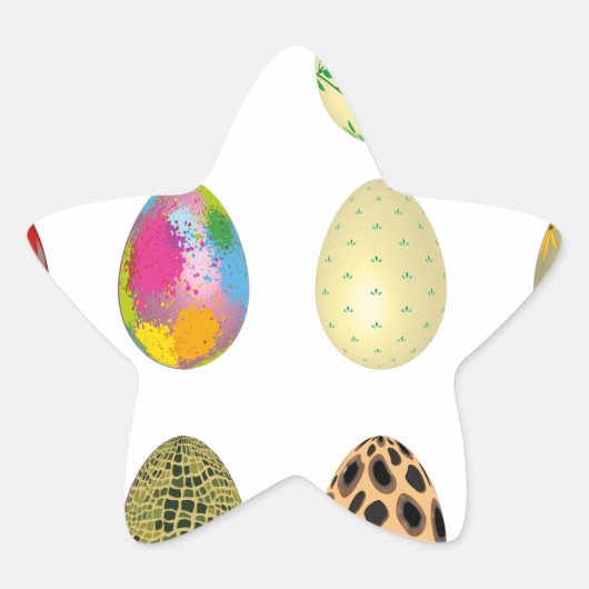kleurrijke eitjes ster sticker (Voorkant)