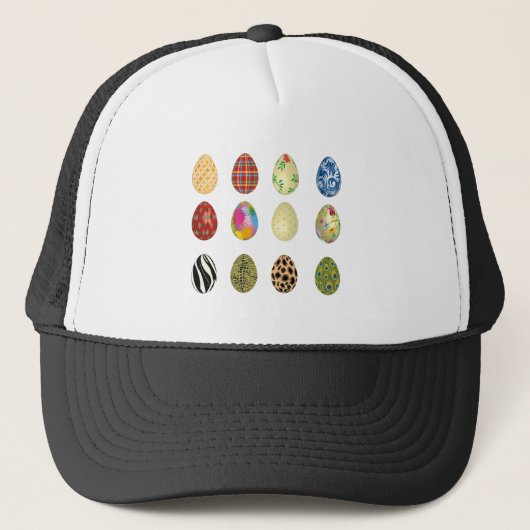 kleurrijke eitjes trucker pet (Voorkant)