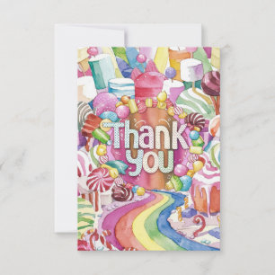 Kleurrijke Elegant Candyland bedankkaart