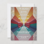 Kleurrijke Elegant Rainbow bruiloft RSVP Kaartje (Voorkant)