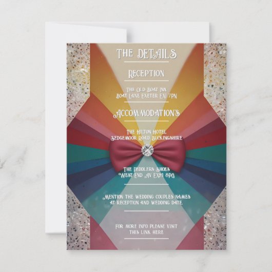 Kleurrijke Elegant Rainbow bruiloft RSVP Kaartje (Voorkant)