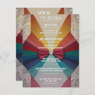 Kleurrijke Elegant Rainbow bruiloft RSVP Kaartje