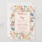Kleurrijke Elegant Wildflowers Moederdag Brunch Kaart (Voorkant)