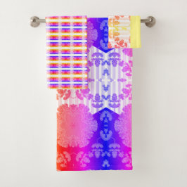Kleurrijke Elegante Abstracte Geometrische Achterg Bad Handdoek