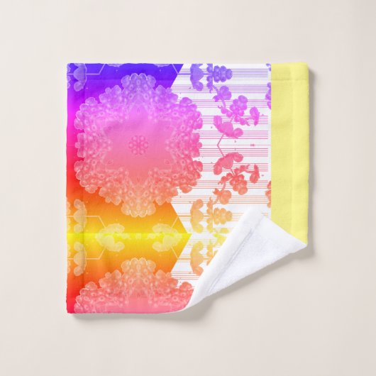 Kleurrijke Elegante Abstracte Geometrische Achterg Bad Handdoek (Wasdoekje)