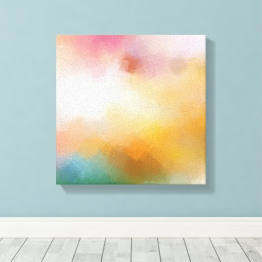 Kleurrijke Elegante Abstracte Kunst Rood Geel Canvas Afdruk (Insitu (Houten vloer))