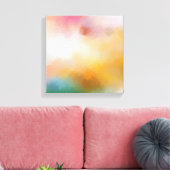 Kleurrijke Elegante Abstracte Kunst Rood Geel Canvas Afdruk (Insitu (Woonkamer))