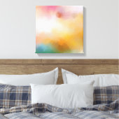 Kleurrijke Elegante Abstracte Kunst Rood Geel Canvas Afdruk (Insitu (Slaapkamer))