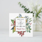 Kleurrijke Elegante Bloemen Bedankkaart (Staand voorkant)