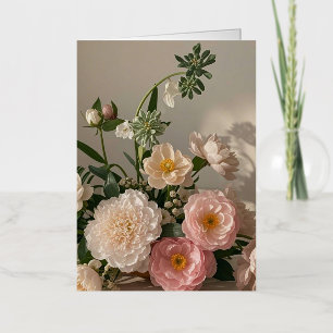 Kleurrijke Elegante bloemen geïnspireerd op de vin Folie Wenskaart