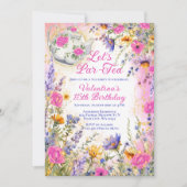 Kleurrijke Elegante Bloementuin Verjaardag Tea Par Kaart (Voorkant)