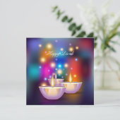 Kleurrijke Elegante Diwali Deepas Kaart (Staand voorkant)