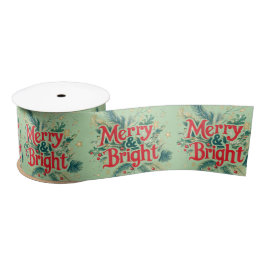Kleurrijke Elegante Kerst Rood Wit Merry Bright Satijnen Lint