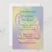 kleurrijke elegante lgbtq liefde bruiloft uitnodig kaart (Voorkant)