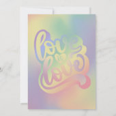 kleurrijke elegante lgbtq liefde bruiloft uitnodig kaart (Achterkant)