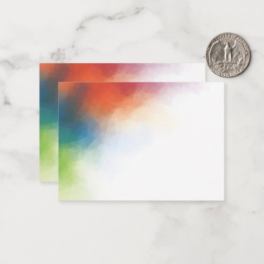 Kleurrijke Elegante Moderne Abstracte Kunst Werk B Notitiekaartje (Voorkant / Achterkant in situ)