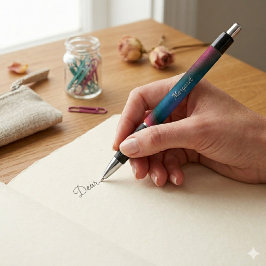 Kleurrijke Elegante Naam Pen Persoonlijk Schrijfma