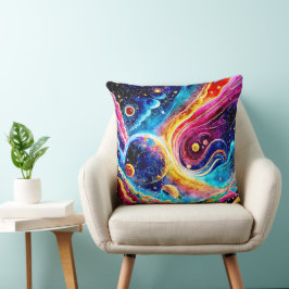 KLEURRIJKE ELEGANTE PLANEET IN DE RUIMTE KUSSEN