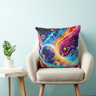 KLEURRIJKE ELEGANTE PLANEET IN DE RUIMTE KUSSEN