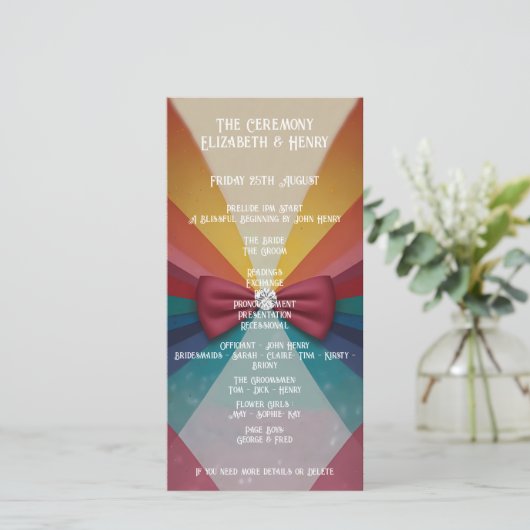 Kleurrijke elegante regenboog bruiloft (Staand voorkant)