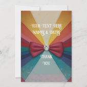 Kleurrijke elegante regenboog bruiloft bedankkaart (Voorkant)