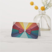 Kleurrijke elegante regenboog bruiloft plaatskaartje (Achterkant)