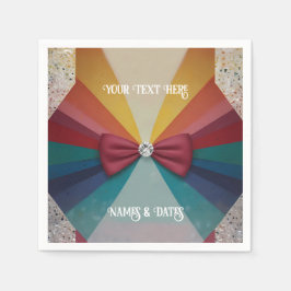 Kleurrijke elegante regenboog bruiloft servet