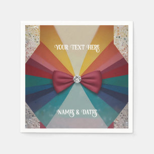 Kleurrijke elegante regenboog bruiloft servet