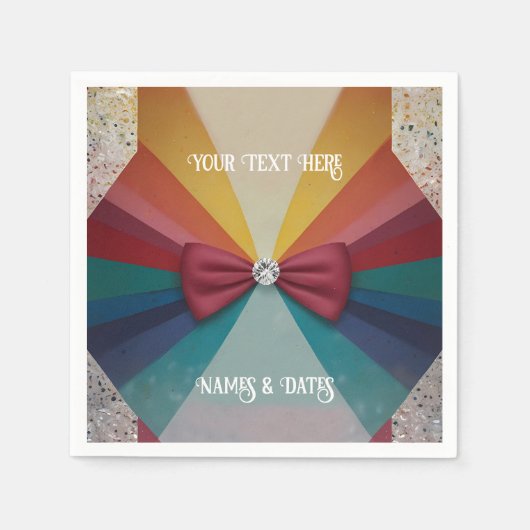 Kleurrijke elegante regenboog bruiloft servet (Voorkant)