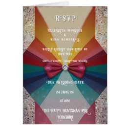 Kleurrijke Elegante Regenboog Huwelijksuitnodiging