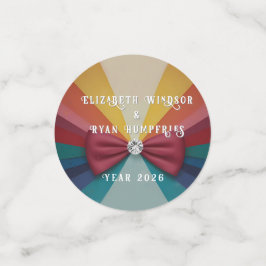 Kleurrijke Elegante Regenboog Huwelijksuitnodiging Confetti