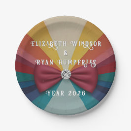 Kleurrijke Elegante Regenboog Huwelijksuitnodiging Papieren Bordje