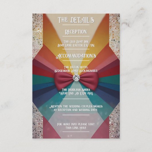 Kleurrijke elegante regenboog informatiekaartje (Voorkant)