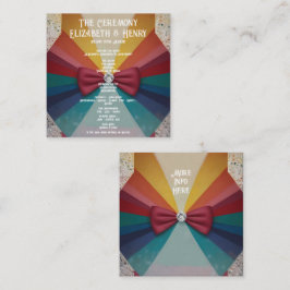 "Kleurrijke Elegante Regenboog Trouw Uitnodiging Informatiekaartje