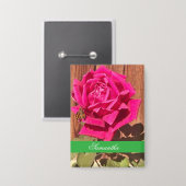 Kleurrijke Elegante Roze Bloemen Roze Bloem Button (Voorkant / Achterkant)