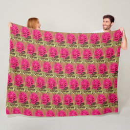 Kleurrijke Elegante Roze Bloemen Roze Bloem Fleece Deken